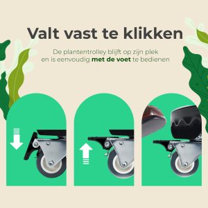 Chariot à plantes - Jusqu'à 300 kg - Roues pivotantes à 360 degrés - Ø 30-50 cm